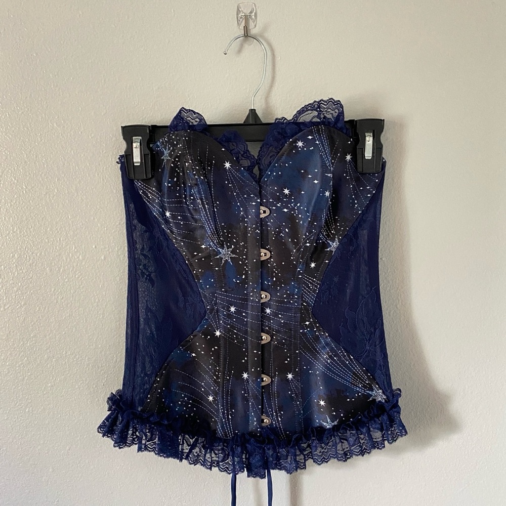 Adore Me women’s starry night navy corset size small Halloween costume party